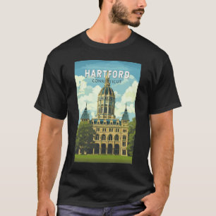 T-shirt Hartford Connecticut Voyage Art Rétro