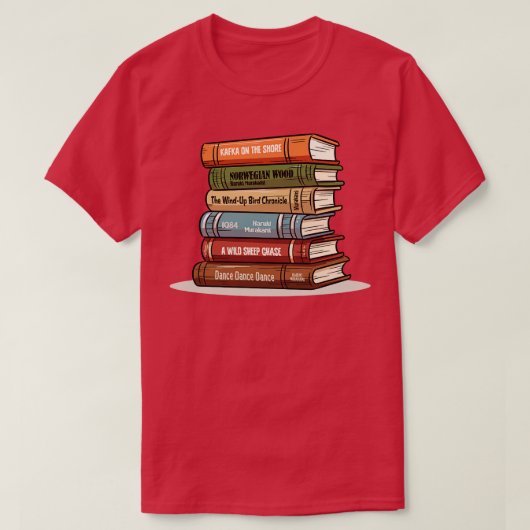 T-shirt Haruki Murakami Livre Stack Livre Lovers Cadeau (Design devant)