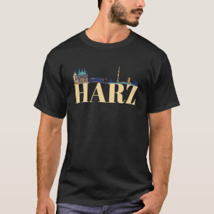 T-shirt Harz Allemagne City Skyline Silhouette Outline Ske
