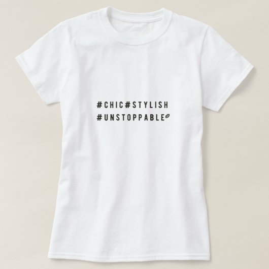 T-shirt Hashtag chic et élégant (Design devant)