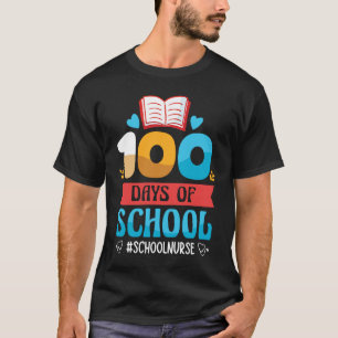 T-shirt Hashtag Infirmièrescolaire Joyeux 100 jours d'écol