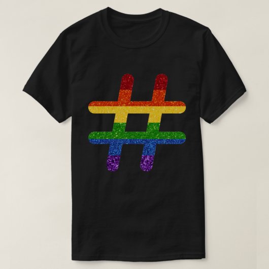 T-shirt Hashtag LGBT Rainbow Pride Parties scintillant (Design devant)
