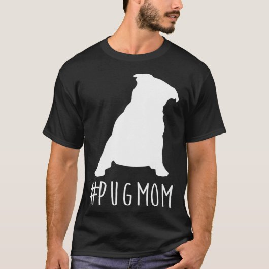 T-shirt Hashtag Pug Dad pugmom (Devant)