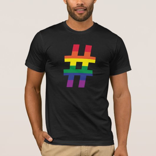 T-shirt Hashtag Rainbow (Devant)
