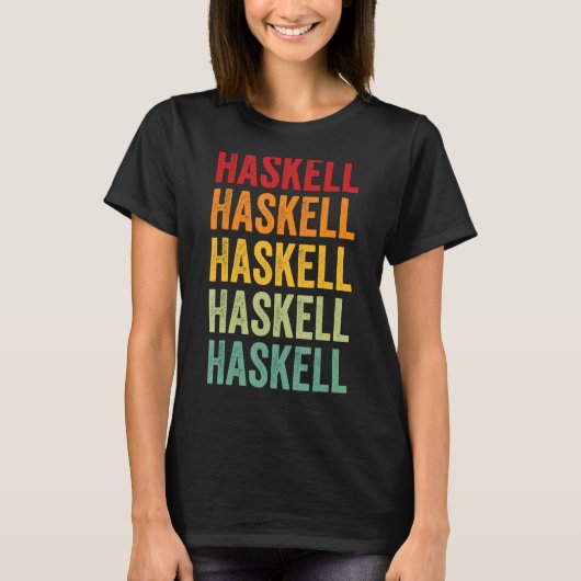 T-shirt Haskell County Oklahoma Rainbow Text Design (Devant)