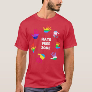 T-shirt Hate Free Zone LGBT Gay pride Tee LGBTQ Supporter