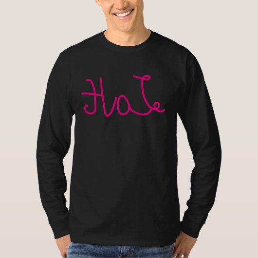 T-shirt Hate Love Mirror Double Image Meaning  Men Women (Devant)