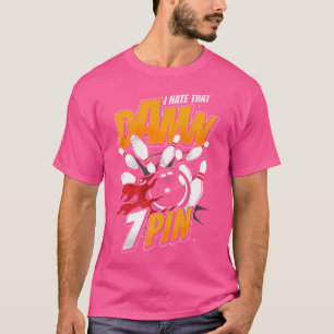 T-shirt Hate Seven 7 Pin Funny Bowling Team Abordable