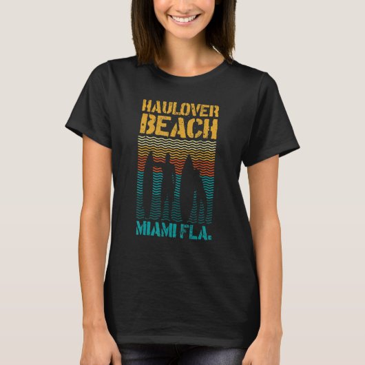 T-shirt Hau Beach Miami Florida Surf Spot Summer Souvenir  (Devant)