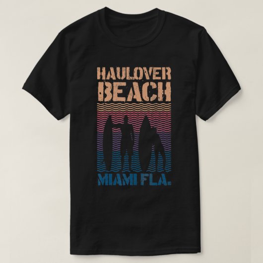 T-shirt Haulover Beach Miami Floride Surf Souvenir d'été (Design devant)