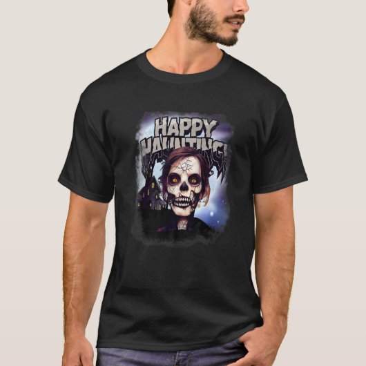 T-shirt Hauné Mansion Déplaisant Squelette Marcher Zombie (Devant)