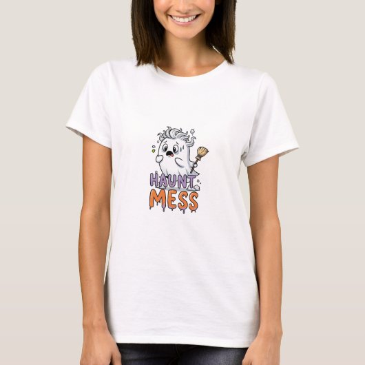 T-shirt Haunt Mess Funny Ghost Halloween Éffrayant (Devant)