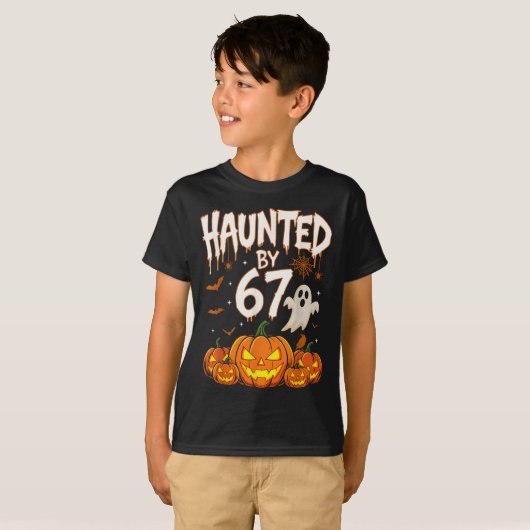 T-shirt Haunted By 67 Funny Pumpkin And Ghost Halloween Co (Devant entier)