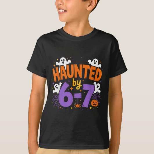 T-shirt Haunted By 6-7 Halloween Ghosts And Sders Design  (Devant)