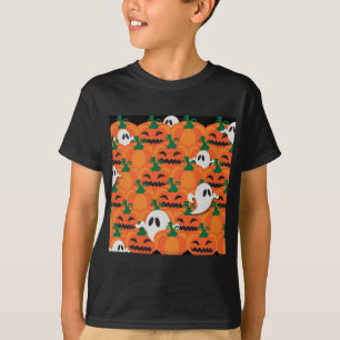 T-shirt Haunted Halloween Citrouille Patch Ghosts