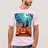 T-shirt Haunted Halloween conception de nuit (Devant)
