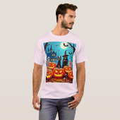 T-shirt Haunted Halloween conception de nuit (Devant entier)