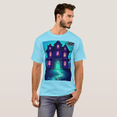 T-shirt Haunween Ghost House Design (Devant entier)
