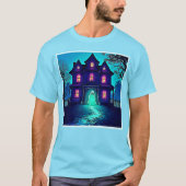 T-shirt Haunween Ghost House Design (Devant)