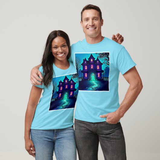 T-shirt Haunween Ghost House Design (Unisexe)