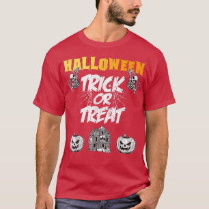 T-shirt Haunween Trick ou Treat Citrouilles & Skel