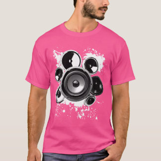 T-shirt Haut-parleur Techno Bass Music Graphiques Cadeaux 