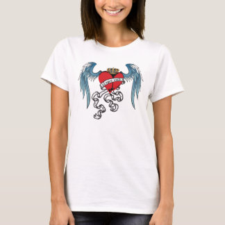 T-shirt Haute chemise volante de tatouage de coeur
