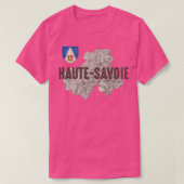 T-shirt Haute Savoie 74 Department Ancient Map Alps Skiing (Design devant)
