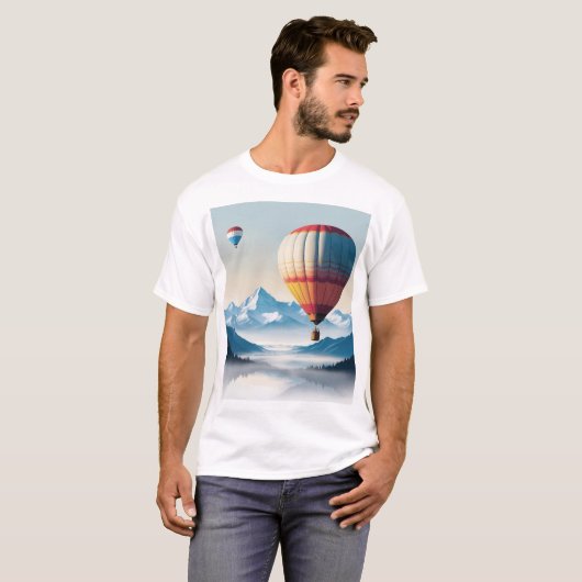 T-shirt Hauteurs de rêve : Ballons à air chaud sur les mon (Devant entier)