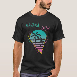 T-shirt Havana Cuba Palmiers Retro Ocean Surfing Hispani