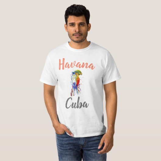 T-shirt havana cuba, perroquet (Devant entier)