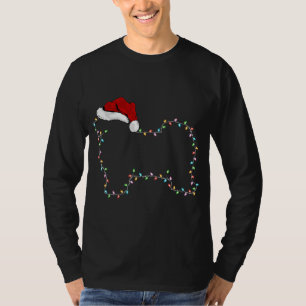 T-shirt Havanais Dog Xmas Éclairage Santa Hat Havanais Chr