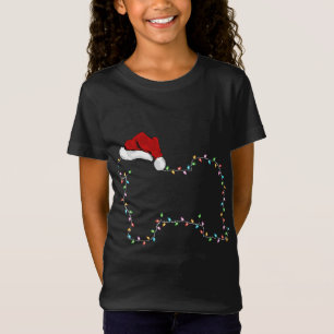 T-Shirt Havanais Dog Xmas Éclairage Santa Hat Havanais Chr