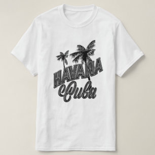 T-shirt Havane Cuba typographie vintage art.