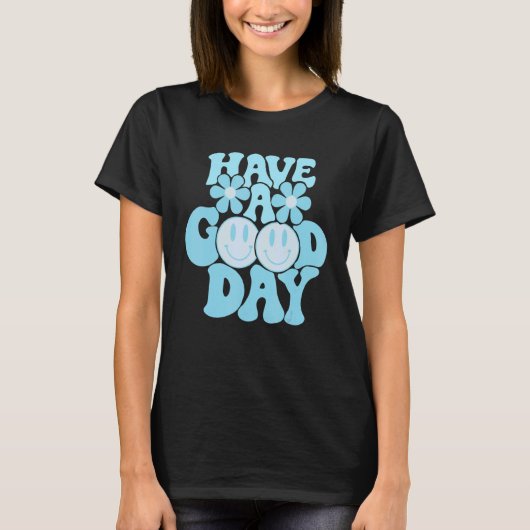 T-shirt Have A Good Day Pink Smile Face Preppy Aesthetic T (Devant)