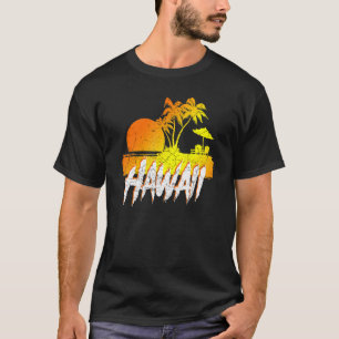 T-shirt Hawai Sunset Retro Aloha Hawaii