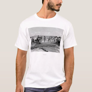 T-shirt Hawaï - vue des filets de Hukilau sur le rivage