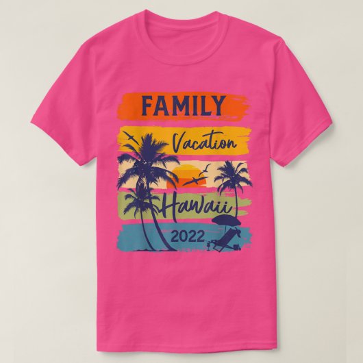 T-shirt Hawaii 2022 Groupe de vacances en famille hawaïenn (Design devant)