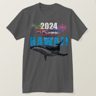 T-SHIRT HAWAII 2024 TRIBAL POLYNÉSIEN HUMPBACK FIREWORKS
