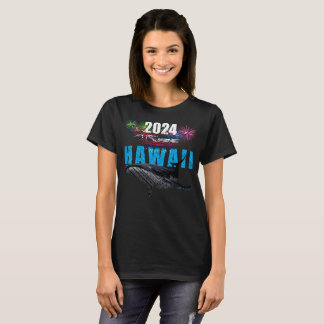 T-SHIRT HAWAII 2024 TRIBAL POLYNÉSIEN HUMPBACK FIREWORKS