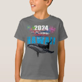 T-SHIRT HAWAII 2024 TRIBAL POLYNÉSIEN HUMPBACK FIREWORKS (Devant)
