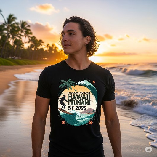 T-shirt Hawaii 2025 Survivant du tsunami