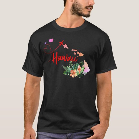 T-shirt Hawaii Carte Correspondance Vacances Famille Fille (Devant)