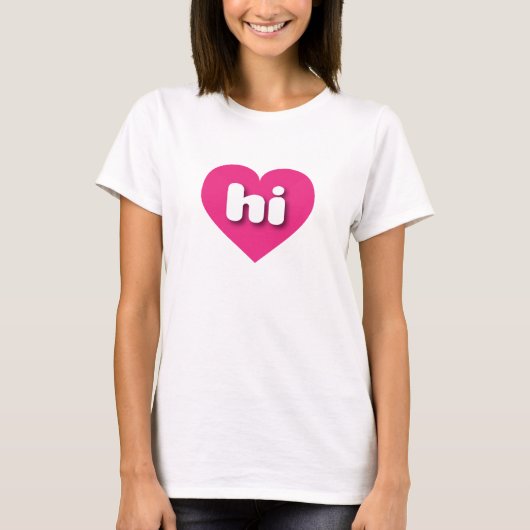T-shirt Hawaii coeur rose chaud - Je l'aime (Devant)