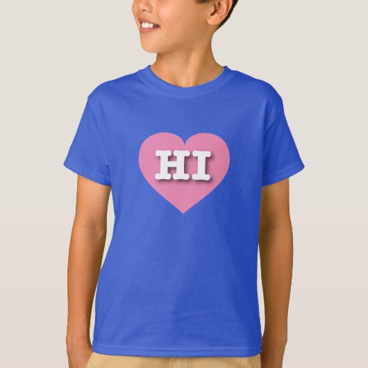 T-shirt Hawaii Coeur rose - J'aime HI (Devant)