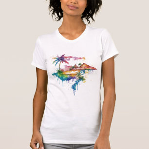 T-shirt Hawaii design avec des plaques colorées