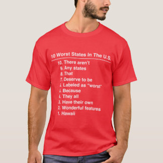 T-shirt Hawaii est le pire état jamais drôle graphique