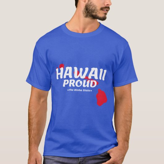 T-shirt Hawaii Fiers State Moto L'Aloha State Graphique (Devant)