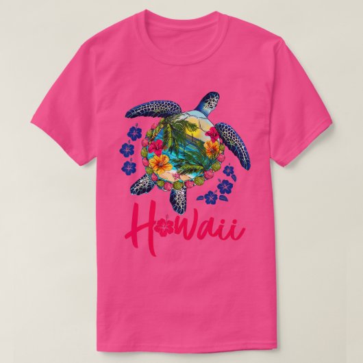 T-shirt Hawaii Hawaii Turtle de la mer Hibiscus été Vacati (Design devant)