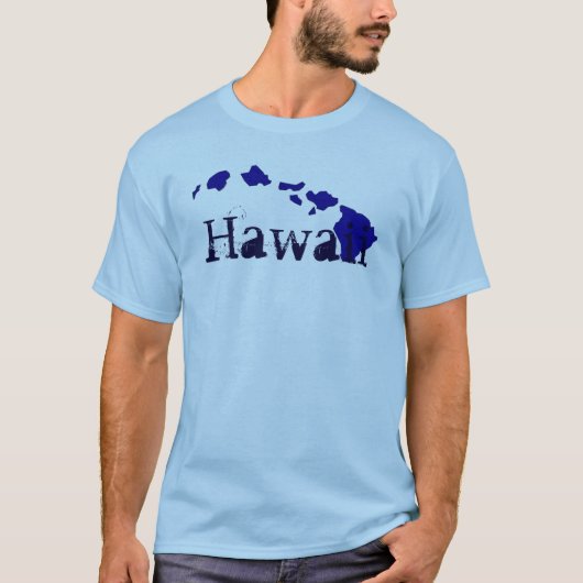 T-shirt Hawaii îles bleu thème gars tee (Devant)
